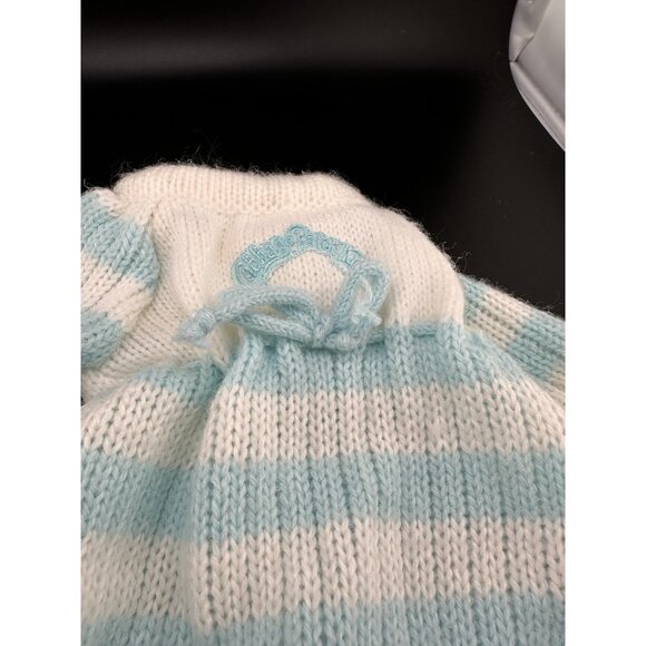 CPK Cabbage Patch Kids Vtg Baby Bean Butt BBB Blue White Knit Sleeper With Hat - Picture 3 of 13